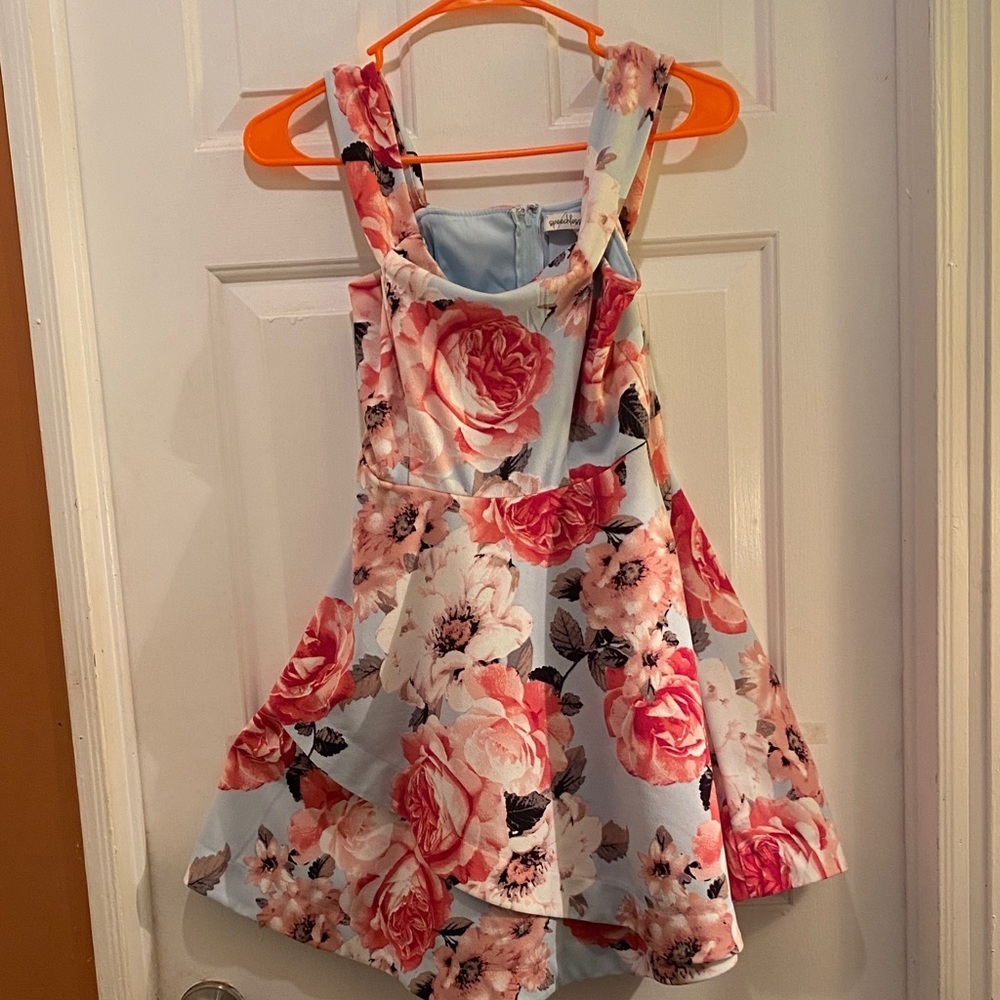 Speechless Blue and Pink Floral Mini Dress
